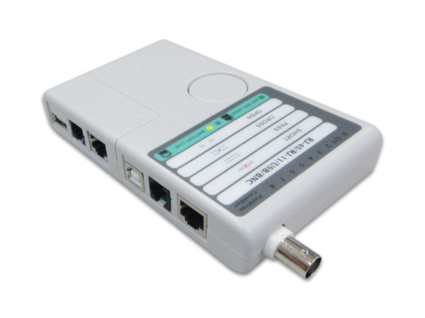 Testador de Cabos USB, RJ45, RJ11 e BNC